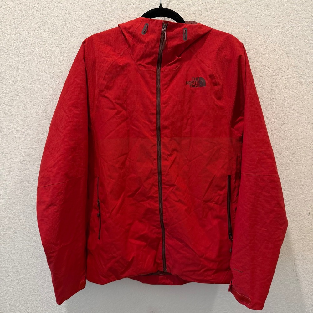 The North Face Mens Red DryVent Hooded Rain Jacket Shell Size Medium